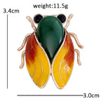 PENDRA Cicada Charm 2-Color Enamel Cicada Brooch