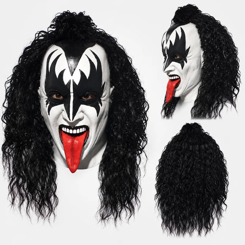 PENDRA Demon Curly Wig Latex Mask