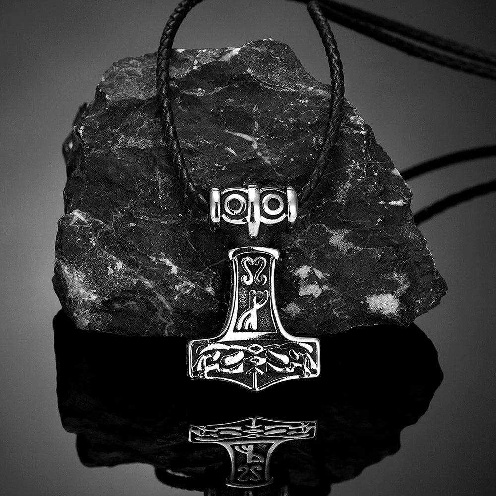 PENDRA Rune Vintage Leather Necklace