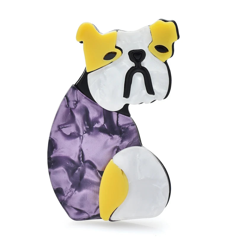 Wuli&baby Lovely Acrylic Dog Brooches For Women's Clothes Backpack Brooch Pins Gifts