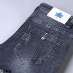 Men's Work Pants 2025 Spring Autumn Men's Casual Jeans New Slim Foot-bound Pants Explosive Street Luxury Washed Elastic Trousers