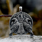 PENDRA Ravenodin Viking Double Ravens Pendant Necklace