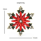 PENDRA Frost Red Rhinestone Snowflake Christmas Brooch