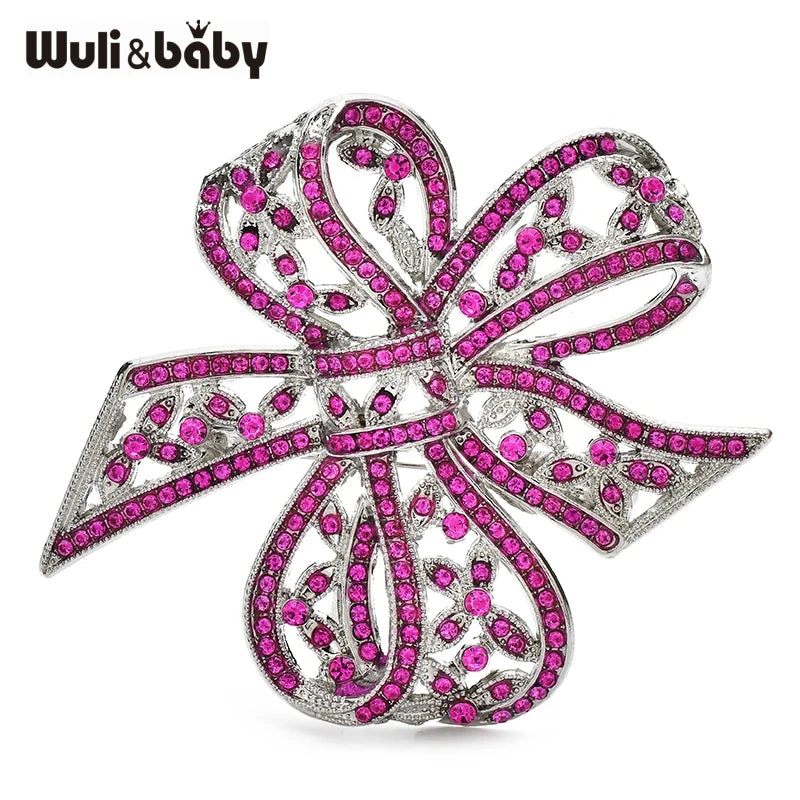 PENDRA Bellavie 4-Color Luxury Rhinestone Bowknot Brooch