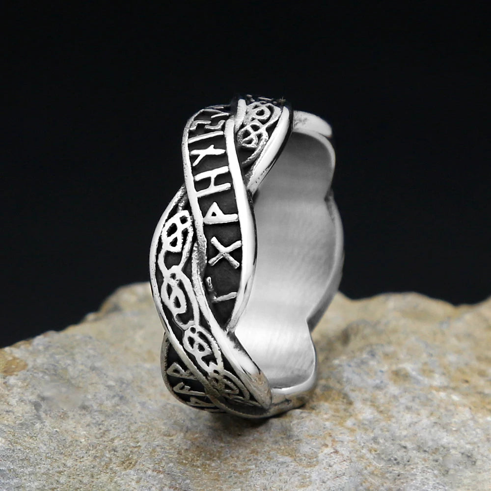PENDRA Runering Stainless Steel Viking Rune Ring