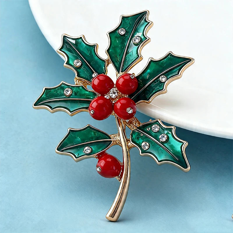 PENDRA Carnelia December Birthday Enamel Flower Brooch