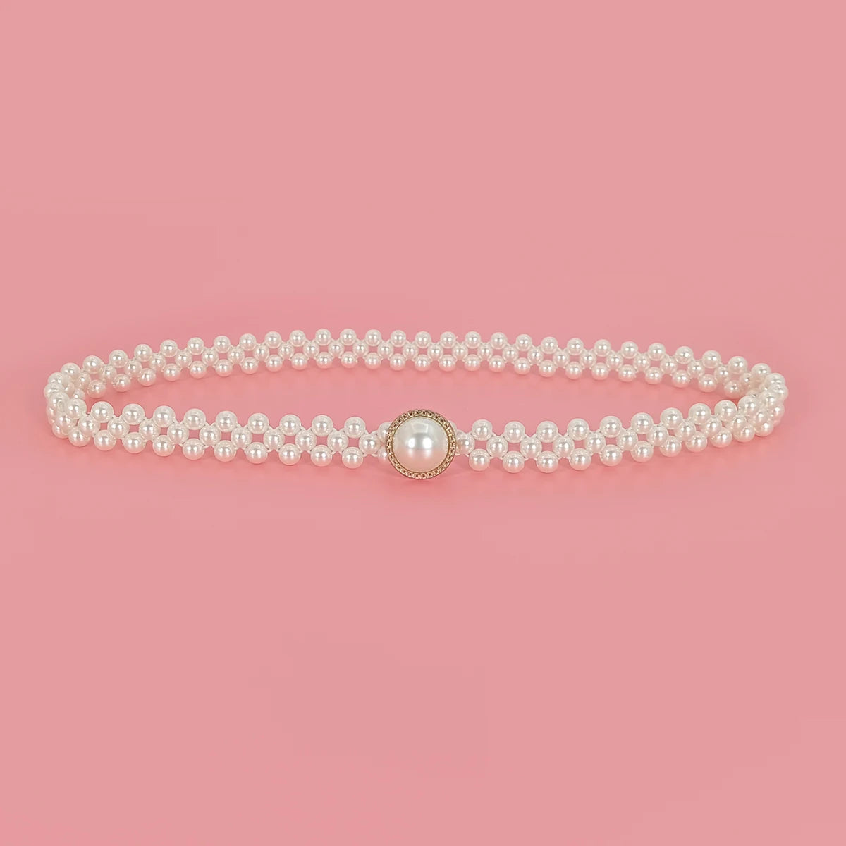 Luxury Fashion Elegant Lady Pearl Waist Belts Elastic Pearl Chain Belt for Women Waist Decoritive Girls Dress Crystal Strap