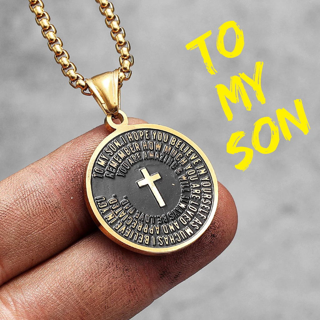 Prayer Religion Believer Stainless Steel Men Women Necklaces Pendants Chain Amulet Punk Trendy Jewelry Creativity Gift Wholesale
