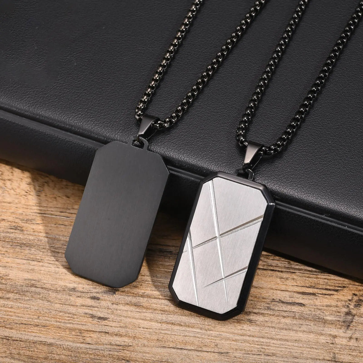 Stylish Mens Pendant Necklace,Stainless Steel Dog Tag Necklaces,Trendy Jewelry Gifts for Husband Father Son BBF