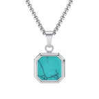 PENDRA Square Stone Natural Pendant Necklace