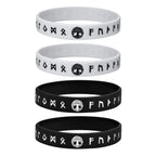 Mprainbow Mens Tree of Life Bracelets, 1/2/3/4 Pcs Norse Viking Soft Runes Silicone Rubber Band Wristband Bangle,Comfort Fit