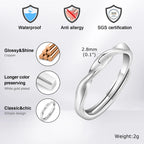 PENDRA Metal Minimalist Wedding Adjustable Ring