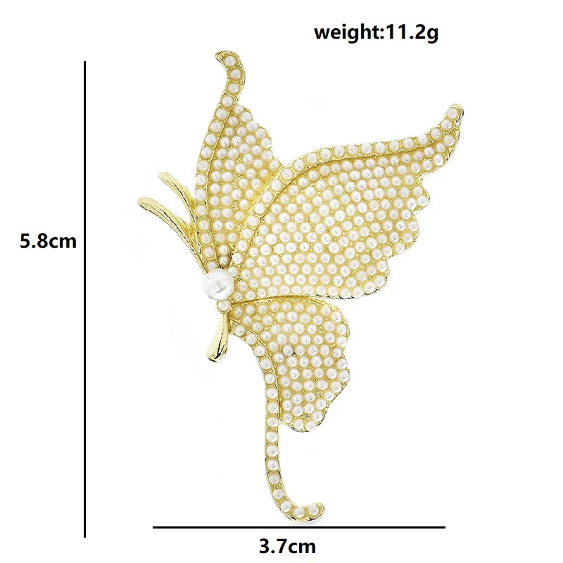 PENDRA Beautiful Pearl Butterfly Brooch