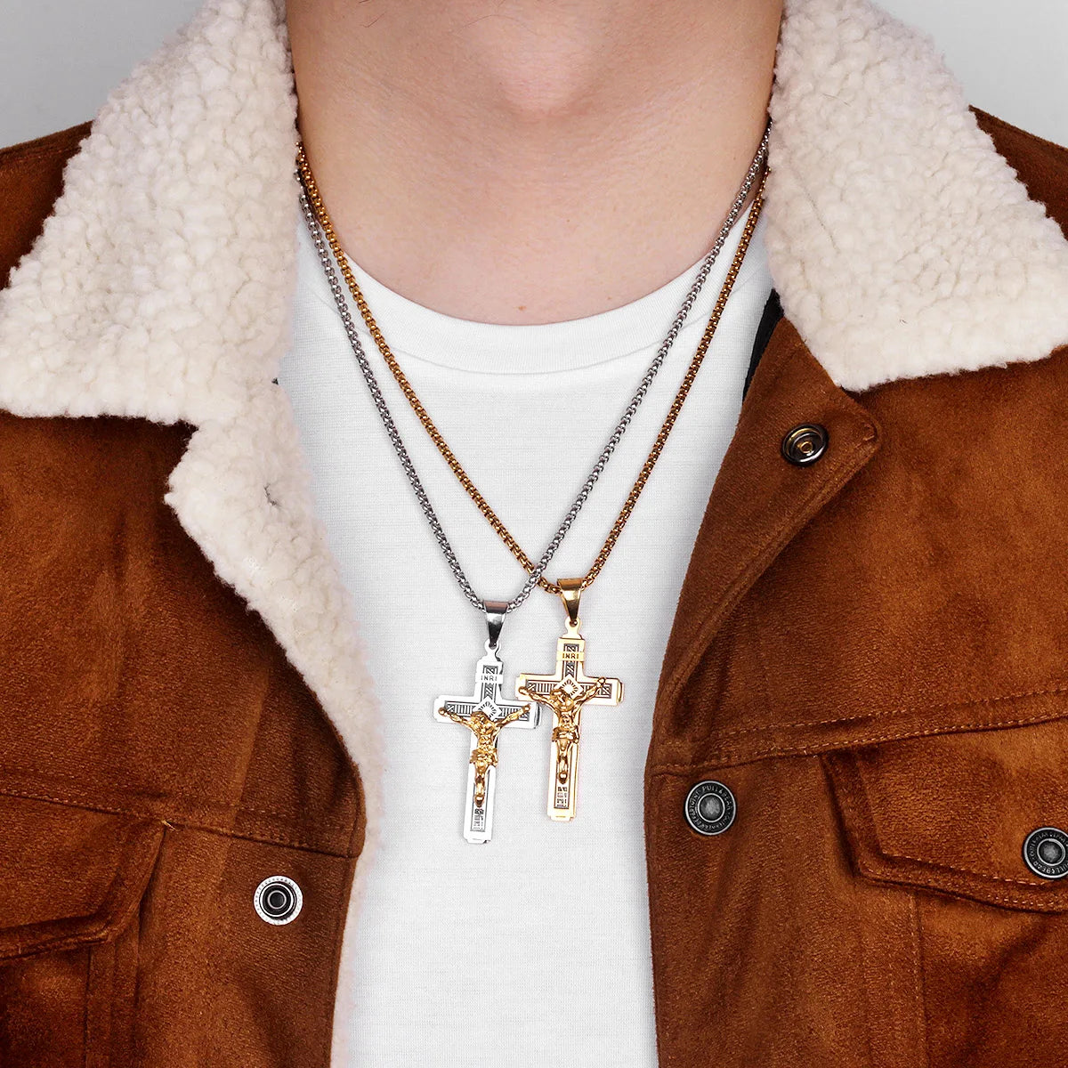 PENDRA Jesus Cross Religion Steel Necklace