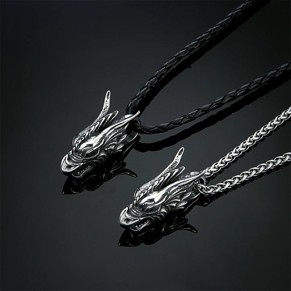 PENDRA Dragon Norse Steel Necklace