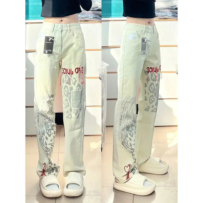 PENDRA Waist Embroidered Straight Trousers