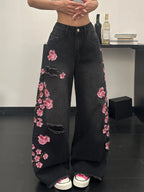 PENDRA European American Floral Jeans