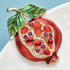 PENDRA Pomella Red Enamel Pomegranate Brooch