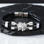 Vintage Elephant Black Leather Bracelet for Men,Trendy Elephant Charms Wristband Gift,An Elephant Never Forgets