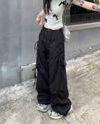 PENDRA Bowtie Wide Leg Drawstring Cargo Pants