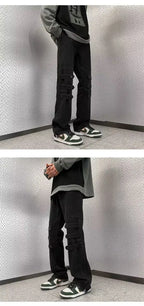 Original Luxury 2026 Brands Clothing Design Pants Men's High Street Tooling Jeans Niche High-end Zipper Split Micro-flared Pants