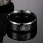 PENDRA Rune Black Steel Ring
