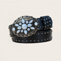 PENDRA Lunaine Leather Turquoise Buckle Western Gothic Belt