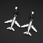 Aircraft Plane Airplane Earrings For Women Men Stainless Steel Silver Color Simple Cute Fashion Charm Dangle Ear Jewelry Gifts