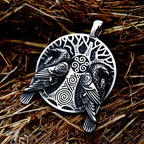 PENDRA Ravenodin Viking Double Ravens Pendant Necklace