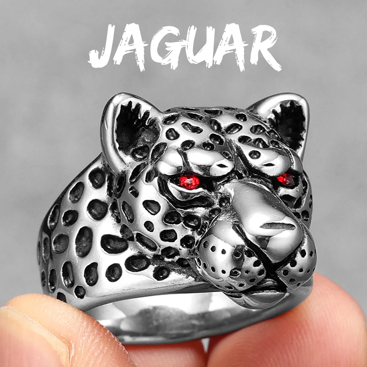 PENDRA Jaguar Leopard Animal Steel Ring