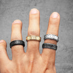 PENDRA Runes Rock Stranger Steel Ring