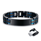 Customized Watch Band Bracelet for Men,Personalized Stainless Steel Chunky Bracelet,Luxury DAD Husband Boyfriend Gift