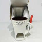 European Candle Cup Cheese Chocolate Melting Ceramic Mug Heating Food Ceramic Mug with Fork Creative Coffee Mug Tableware