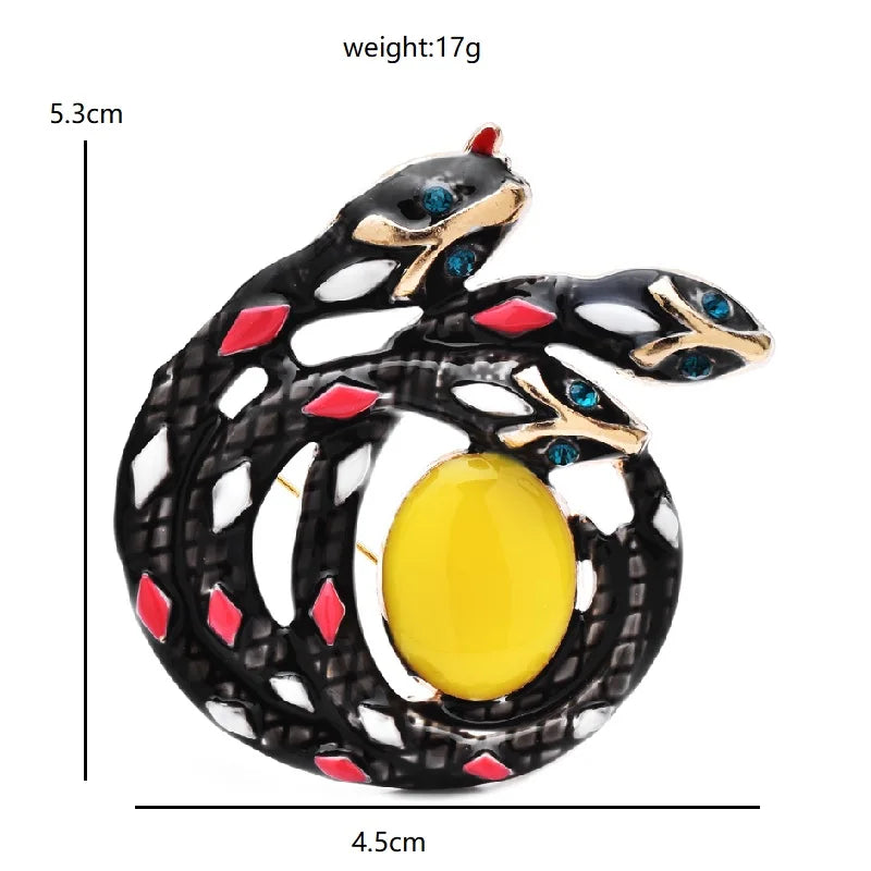 Wuli&baby Lovely Snakes And Egg Brooches For Women Unisex 3-color Year Of The Snake Party Casual Brooch Pins Gifts