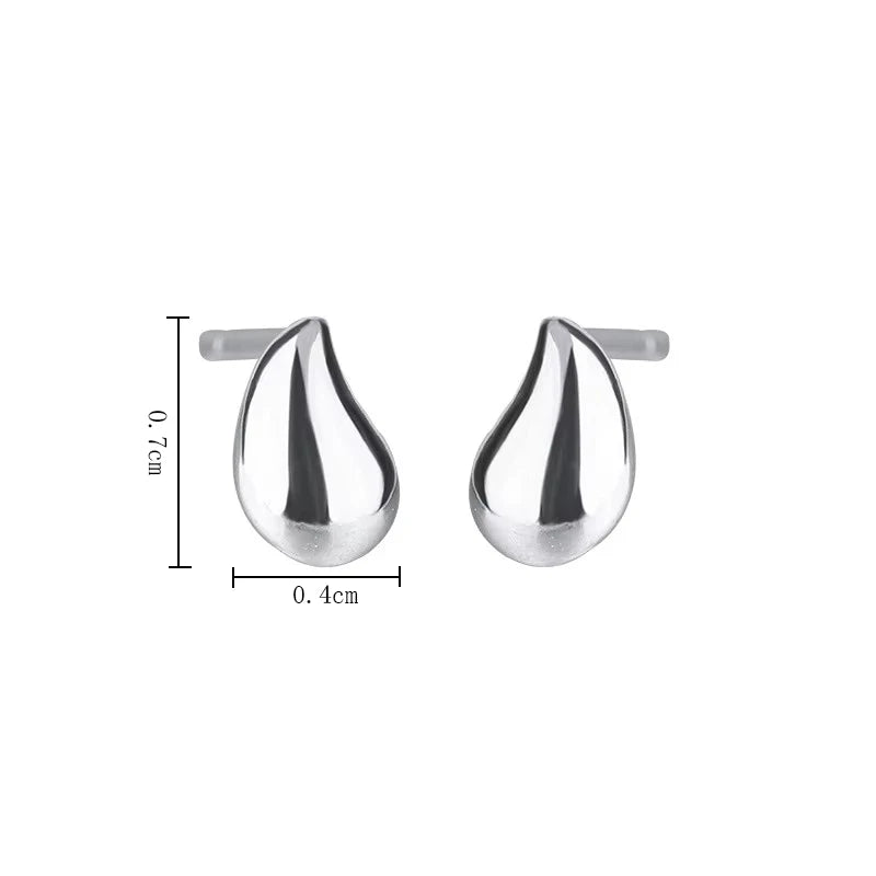 VENTFILLE 925 Sterling Silver Geometric Oval Earrings For Women Water Drop Shaped Personality Jewelry Creative Trendy 2021 New