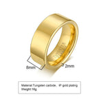 2/4/6/8mm Tungsten Carbide Ring for Men Women,Gold Plated Stacker Band, Pinky Ring Thumb Rings,Mid Finger Rings Gift