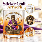 Purple Rain Inspired Whiskey Glass Collectible Drinkware Music Fan Gift Decorative Glass Tumbler