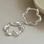 PENDRA Hollow Out Flower Hoop Earrings