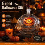 Spooky Jack‑O‑Lantern Liquor Decanter Halloween Pumpkin‑Shaped Glass Whiskey Bottle Home Tabletop Ornament X‑mas Present