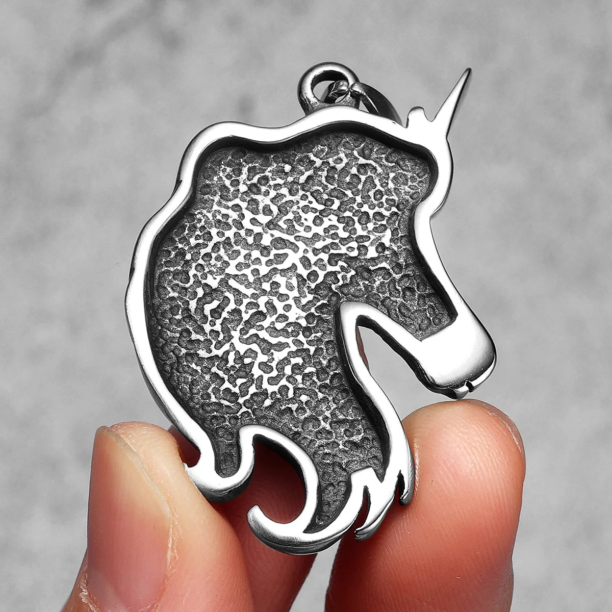 PENDRA Mythical Unicorn Animal Steel Necklace
