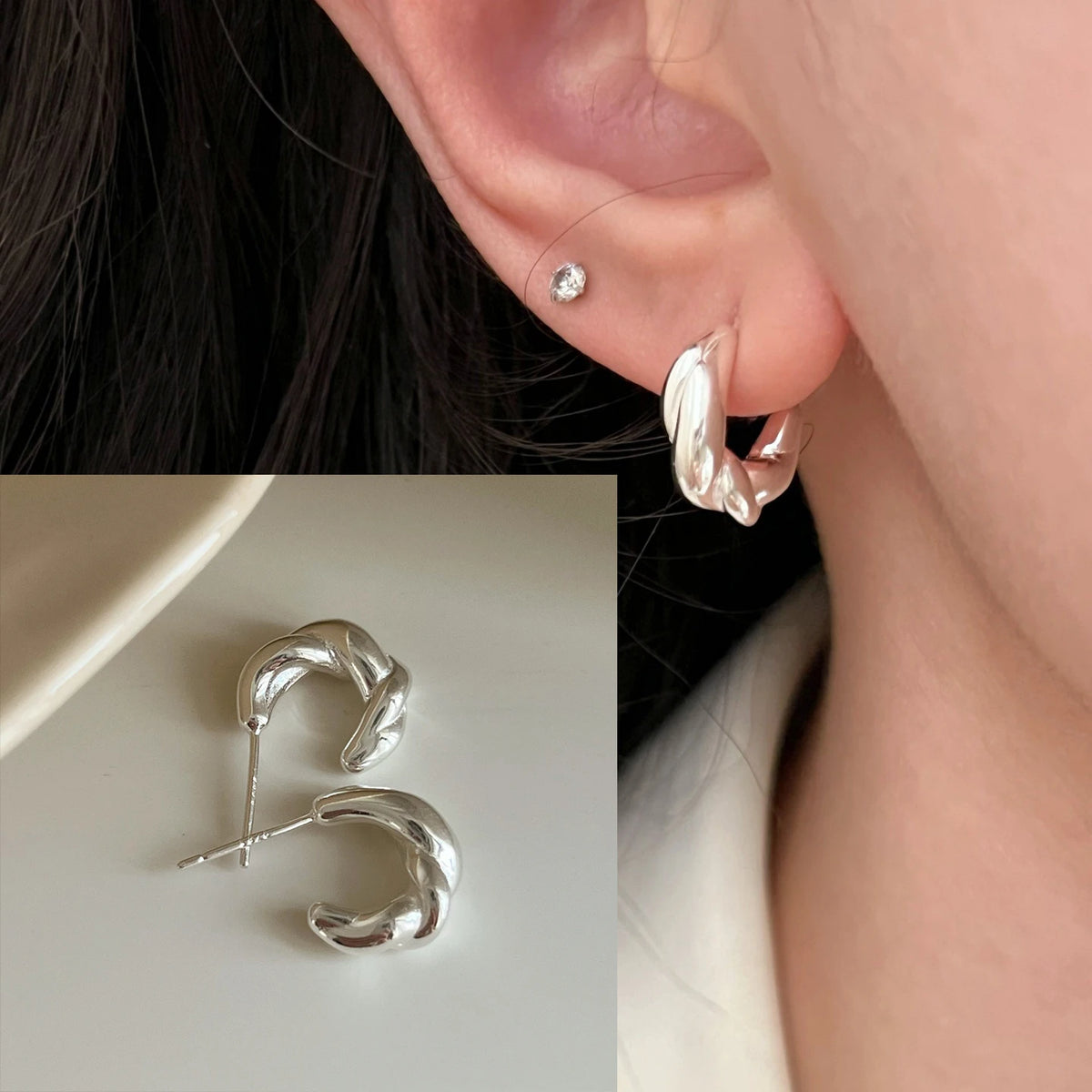 VENTFILLE 925 Sterling Silver Bow Knot Ear Clip for Women Girl Ribbon Design Ballet Style Sweet Jewelry Gift Dropshipping