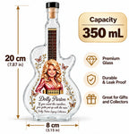 Dolly Parton Guitar Glass Liquor Decanter Whiskey Bottle Home Bar Decor Fan Collectible Gift
