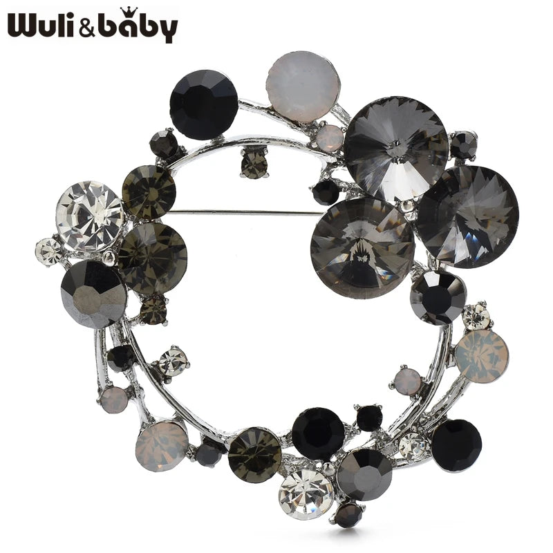 PENDRA Wreathelle 3-Color Crystal Flower Wreath Brooch