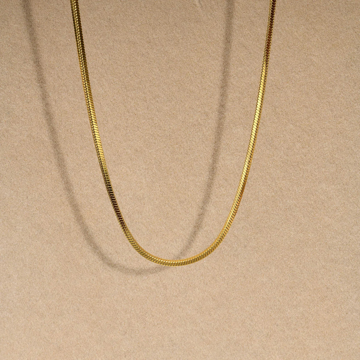 PENDRA Snake Gold Flat Chain Necklace