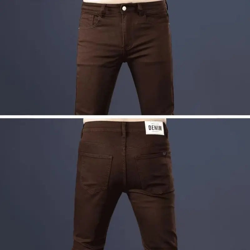 Brands Original 2026 Luxury Brands Clothing Fashion Casual Jeans Slim-fitting Pants Handsome Korean Casual Coffee Men's Pants
