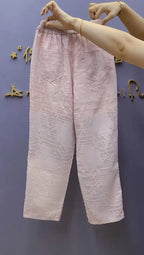 Lace hollowed out cropped pants women summer 2024 thin slim small foot Harlan pants loose and high waist versatile casual pants