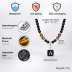 PENDRA Tiger Alphabet Beaded Necklace