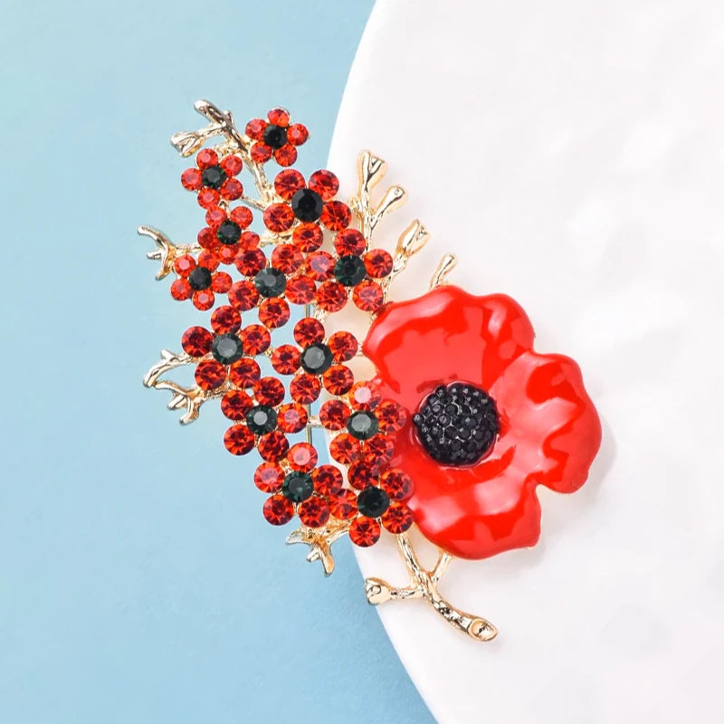 PENDRA Poppielle Beautiful Poppy Flower Brooch