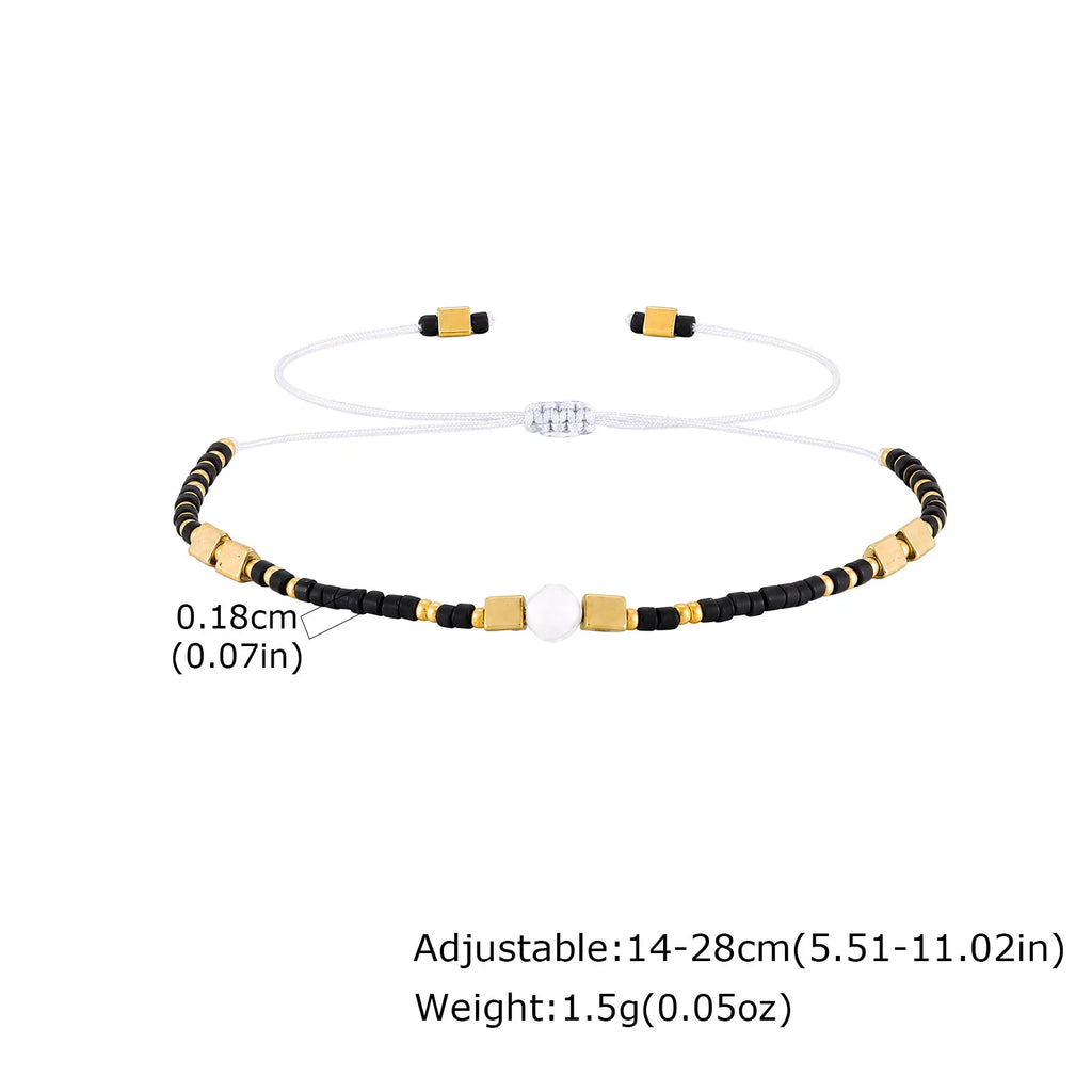 1/2/3pcs Boho Beaded Bracelets for Men,Handmade Mini Gold Color Stainless Steel Beads Glass Seeds Wristband,Summer Jewelry