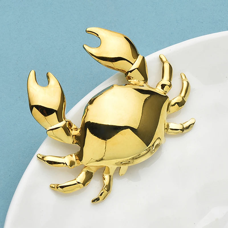 PENDRA Coastal Crab Stainless Steel Brooch